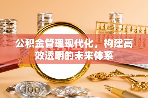 剑川公积金管理现代化，构建高效透明的未来体系